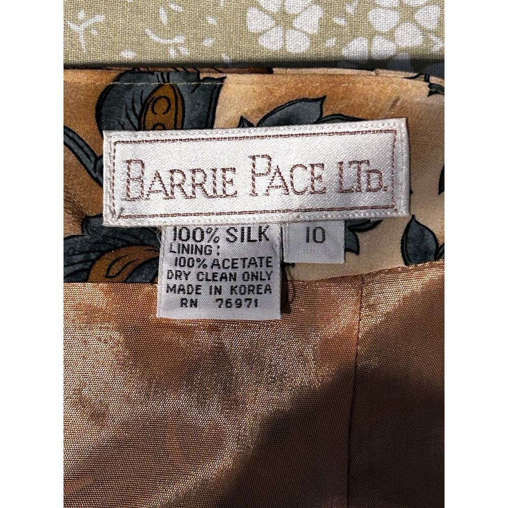 Vintage Barrie Pace Silk Floral Bandana Skirt Size 10 – Made in Korea, Back Zip - Picture 6 of 7